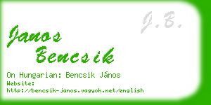 janos bencsik business card