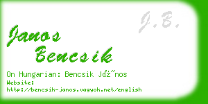 janos bencsik business card